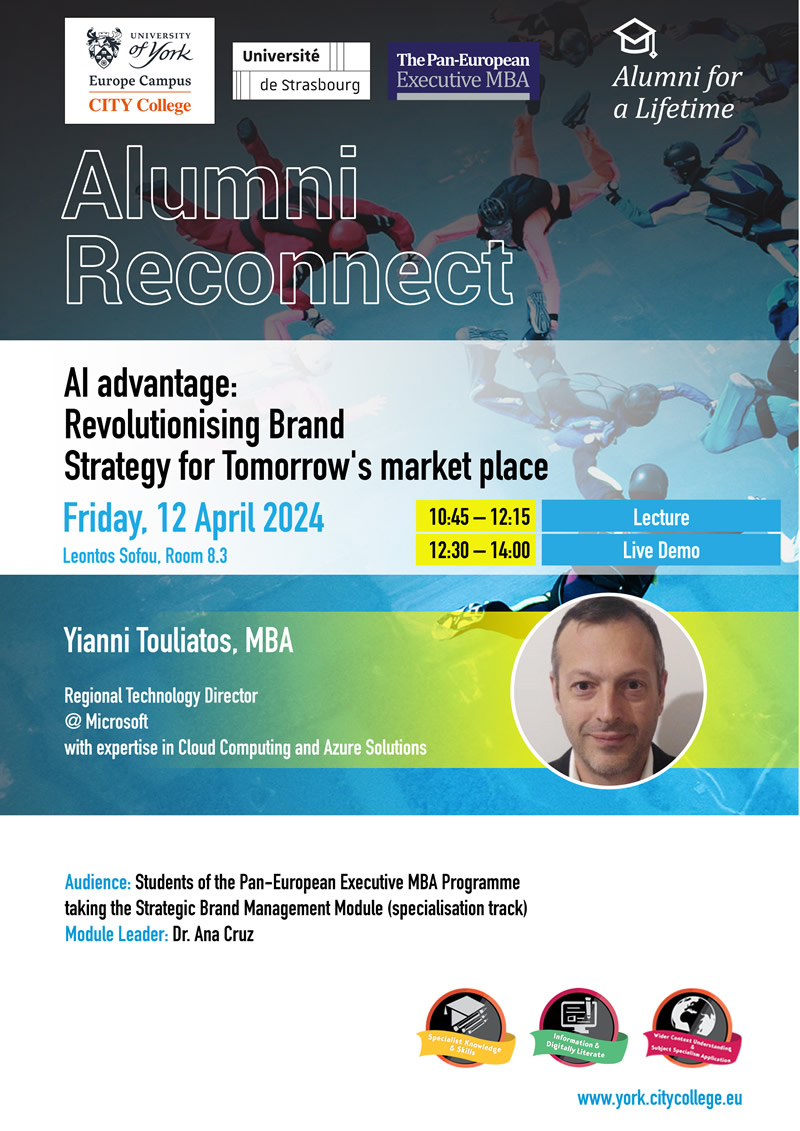 Alumni Reconnect talk by Mr Yianni Touliatos