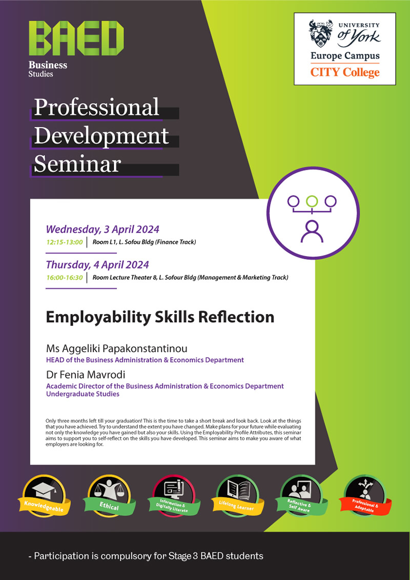 Professional Development Seminar - Employability Skills Reflection